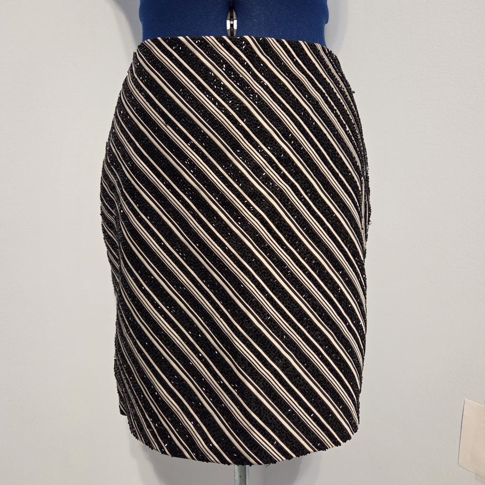 Vintage 90s Beaded Silk Mini Skirt Size 4